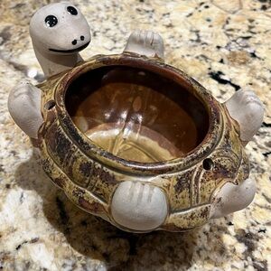 Vintage Turtle Planter Hanging Mid Century Modern Pottery